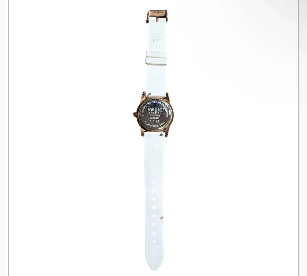 Relic ZR15645 Women's Chronograph Watch with White Silicone Band